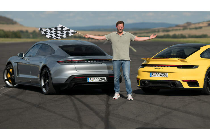 Drag Race Porsche 911 Turbo S Vs Taycan Turbo S AUTO MOTOR UND SPORT