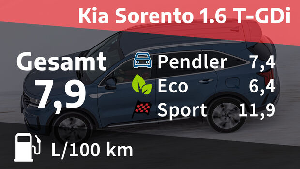 03/2021, Kosten und Realverbrauch Kia Sorento 1.6 T-GDi Hybrid AWD Spirit
