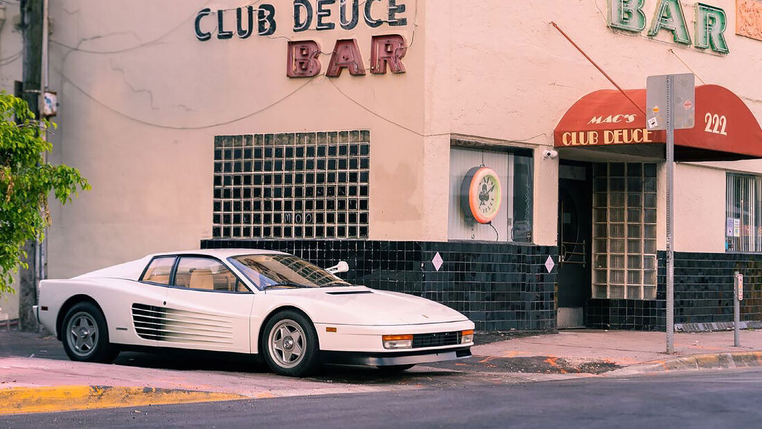 06/2021, Weißer Ferrari Testarossa Original Filmauto Miami Vice