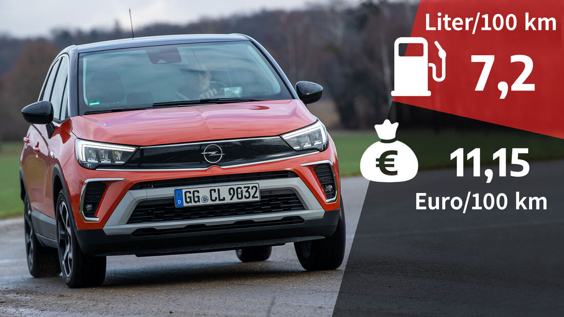 07/2021, Kosten und Realverbrauch Opel Crossland 1.2 DI Turbo Business Elegance