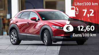 08/2021, Kosten und Realverbrauch Mazda CX-30 Skyactiv-G 2.0 M Selection