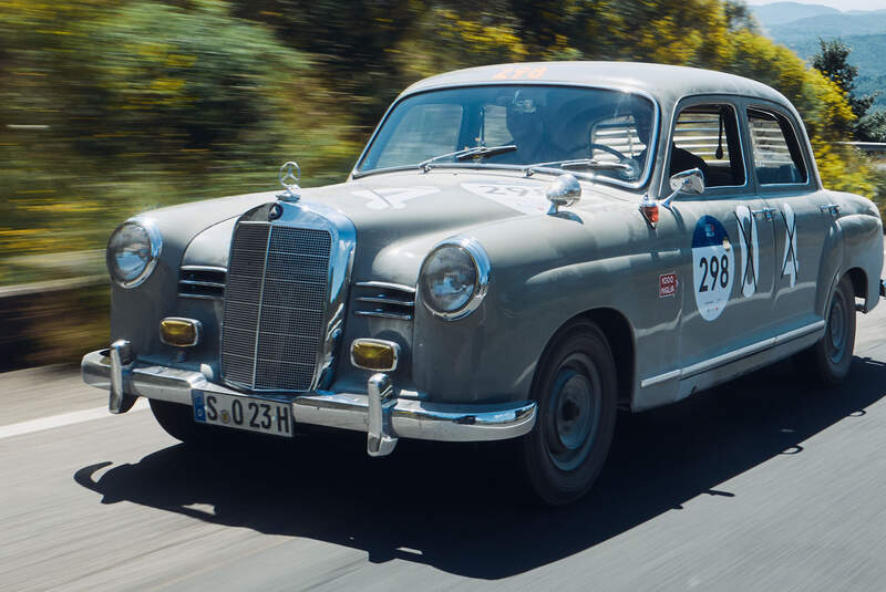 1000 Miglia 2025 im Mercedes 180 Diesel Ponton von 1955