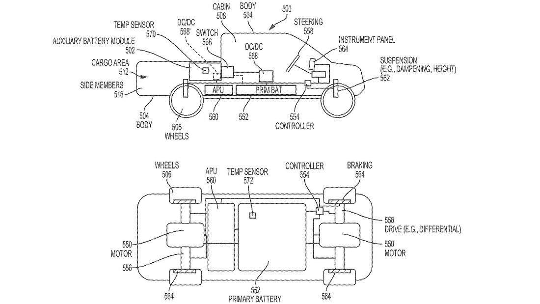 11/2020, Rivian R1T Wechselakku Patentzeichnung