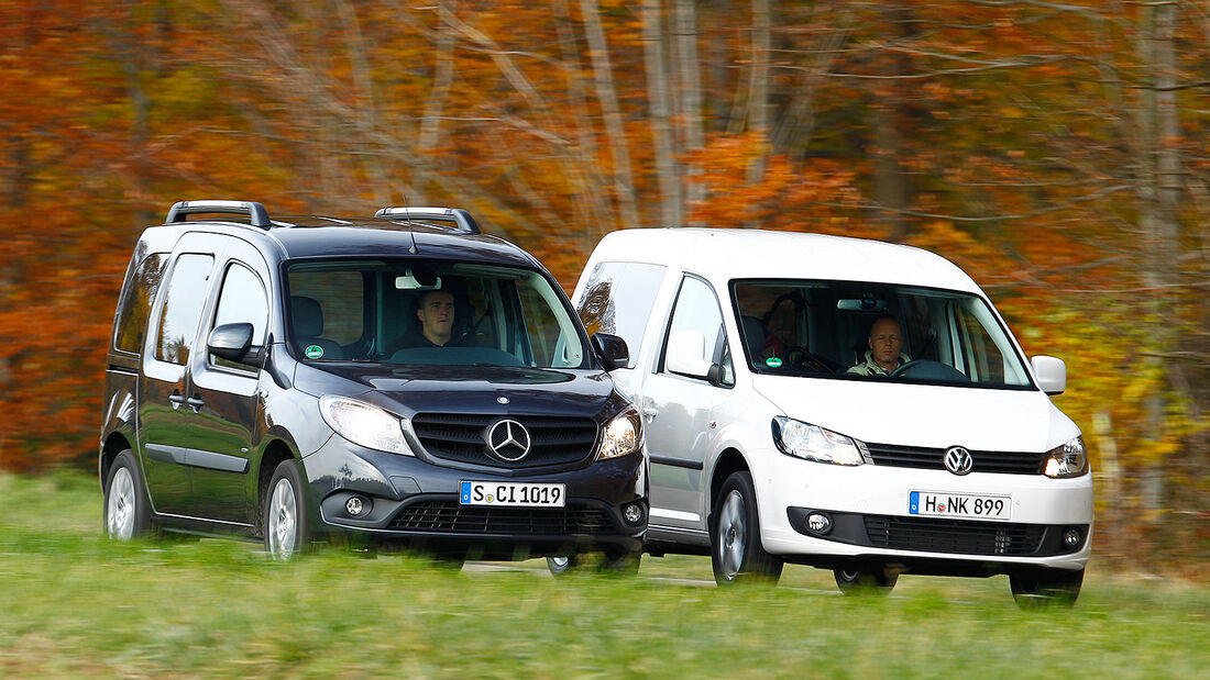 12/2012 ams27/2012, Vergleichstest Mercedes Citan 109 CDI VW Caddy 1.6 TDI Trendline