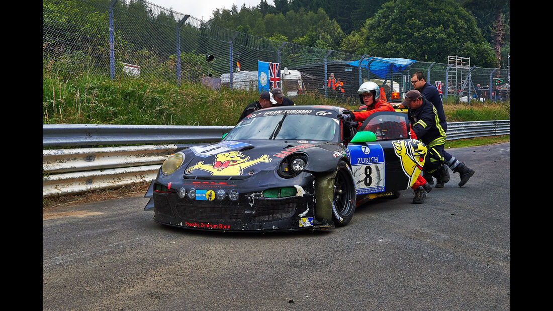 24h-Rennen Nürburgring 2014 - Unfälle - Porsche 911 GT3 R