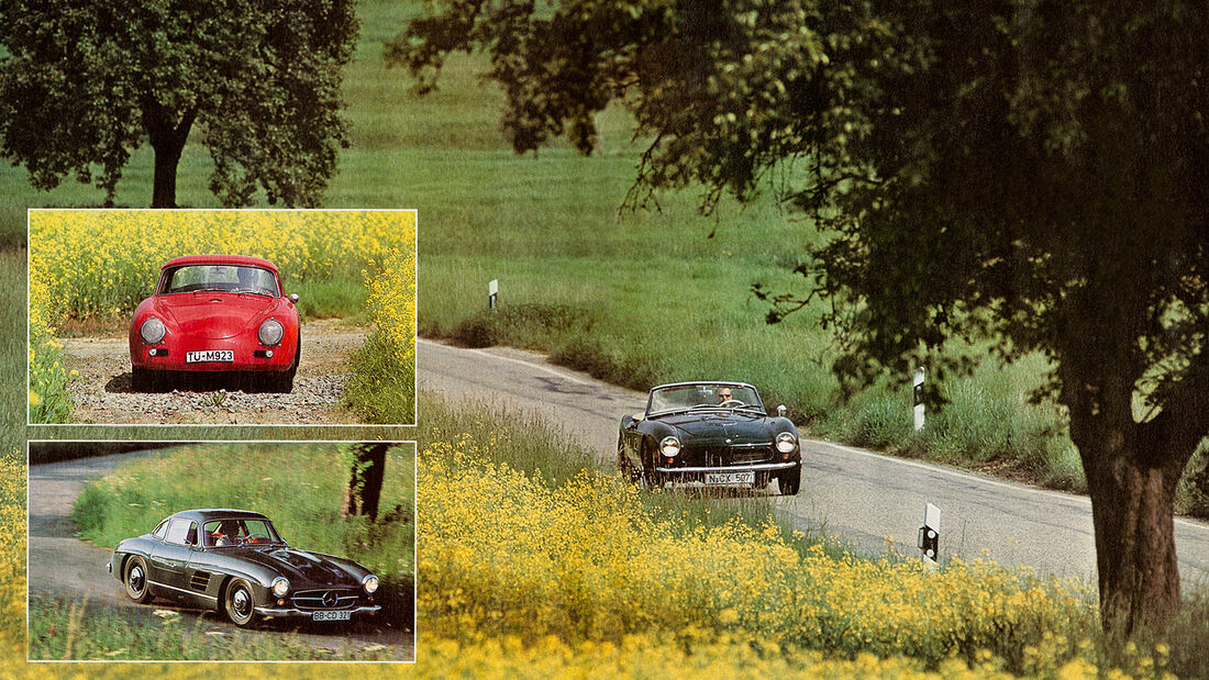 30 Jahre Motor Klassik, Titelgeschichte 01-1984, Mercedes 300 SL, BMW 507, Porsche 356 A Carrera GS