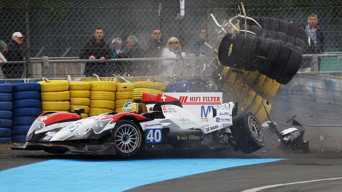 40 RACE PERFORMANCE M. Frey / J. Hirschi / R. Meichtry Oreca 03 - Judd crashed 03.06.2012. Le Mans Testing, FIA World Endurance Championship, Le Mans