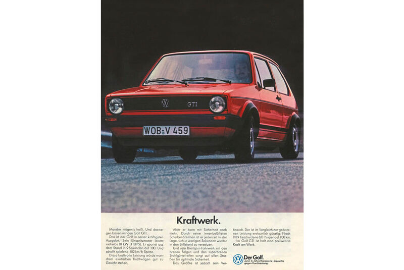 50 Jahre Golf VW Golf I GTI Werbung