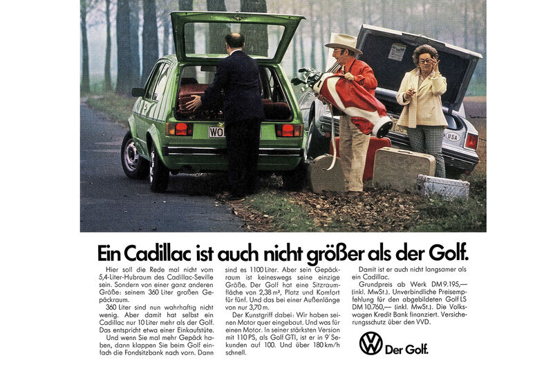 50 Jahre Golf VW Golf I Werbung