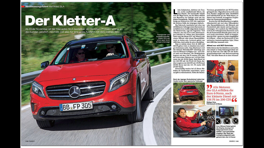 AMS Heft 23/2013 Fahrbericht Mercedes GLA