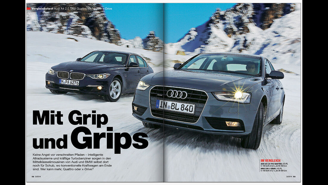AMS Heft 3 2014 Vergleich Audi A4, BMW 328i