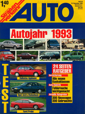 AUTOStraßenverkehr Titel 1992 Heft 26 Vorschau