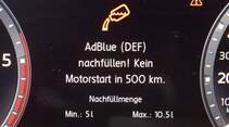 Adblue nachfüllen Meldung im Display VW Touran