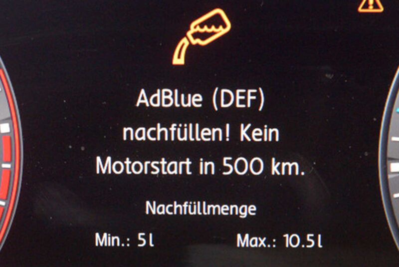 Adblue nachfüllen Meldung im Display VW Touran