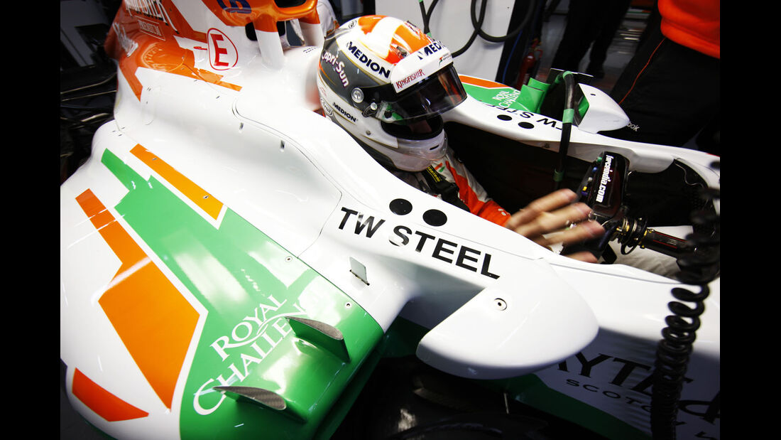 Adrian Sutil, Force India, Formel 1-Test, Barcelona, 21. Februar 2013