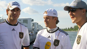 Adrian Sutil, Michael Schumacher und Nico Rosberg
