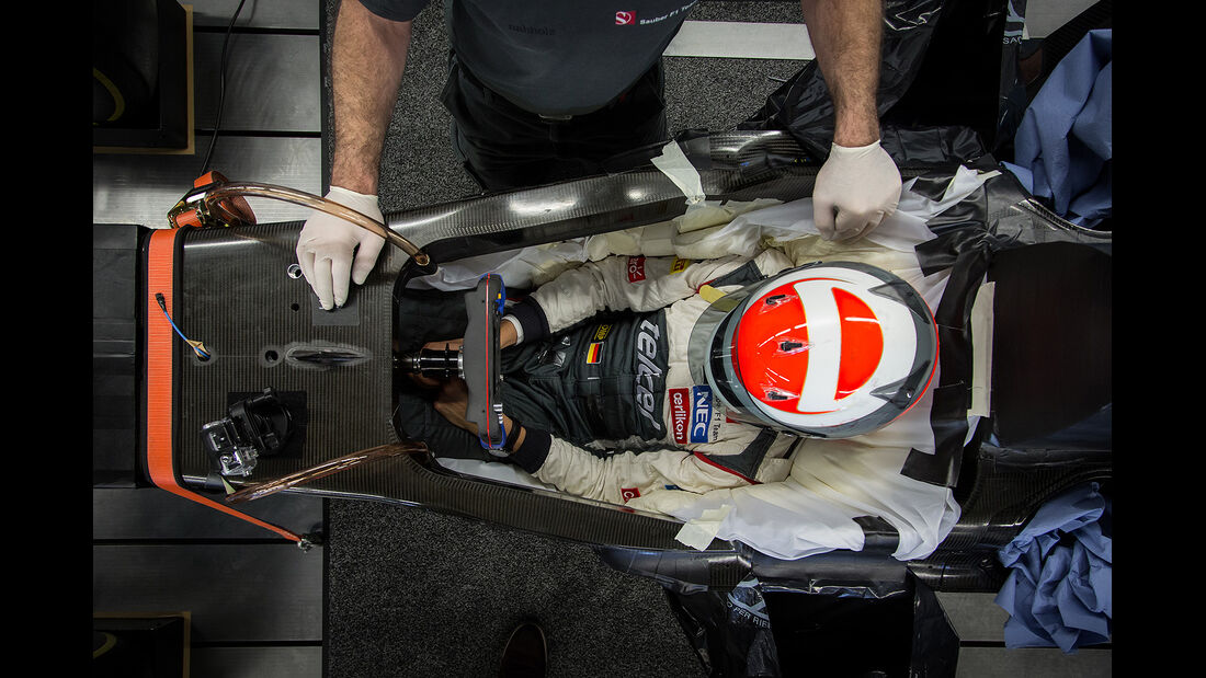Adrian Sutil, Sauber, Sitzanpassung