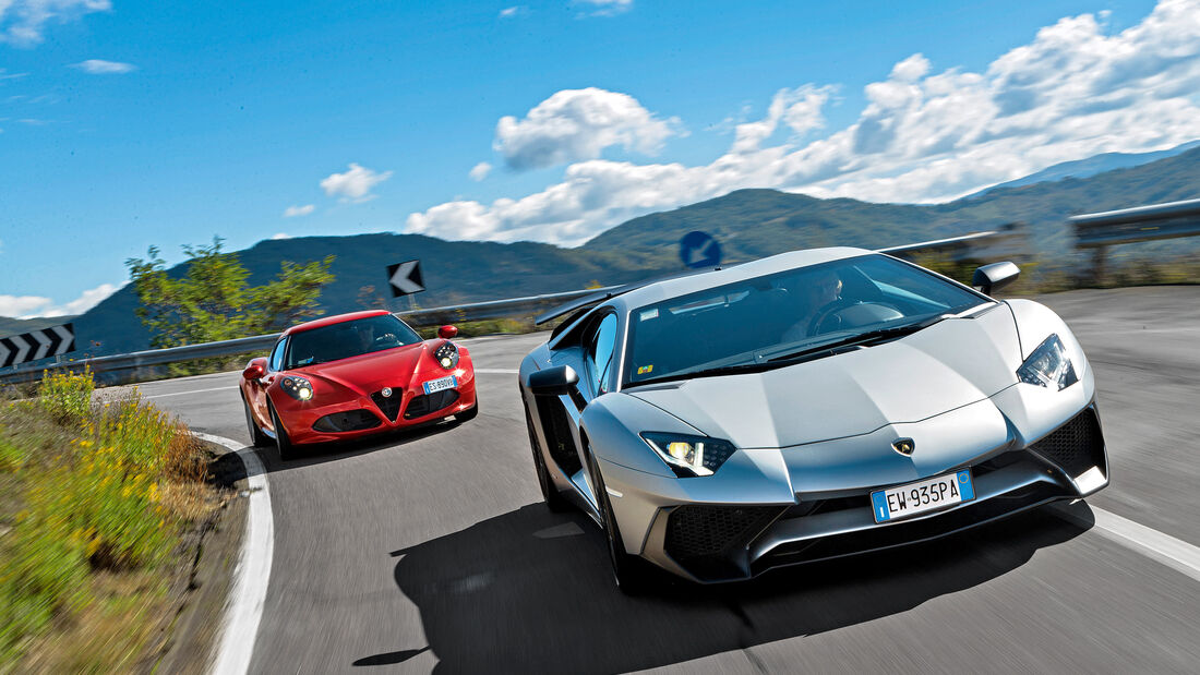 Alfa 4C, Lamborghini Aventador LP750  SV, Frontansicht