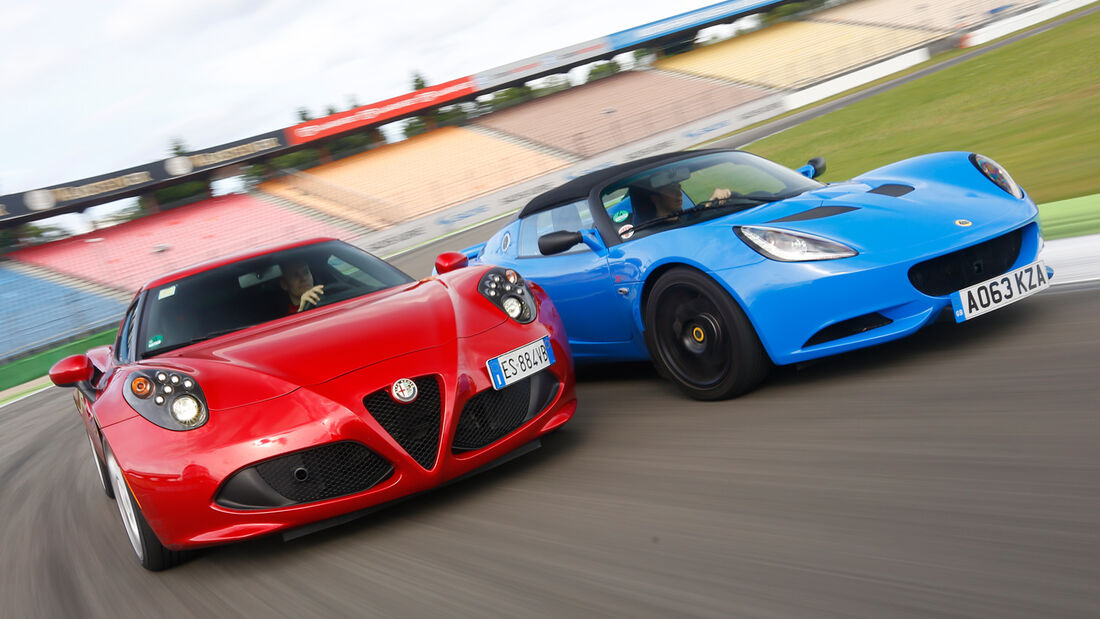 Alfa Romeo 4C, Lotus Elise S Club Racer, Frontansicht