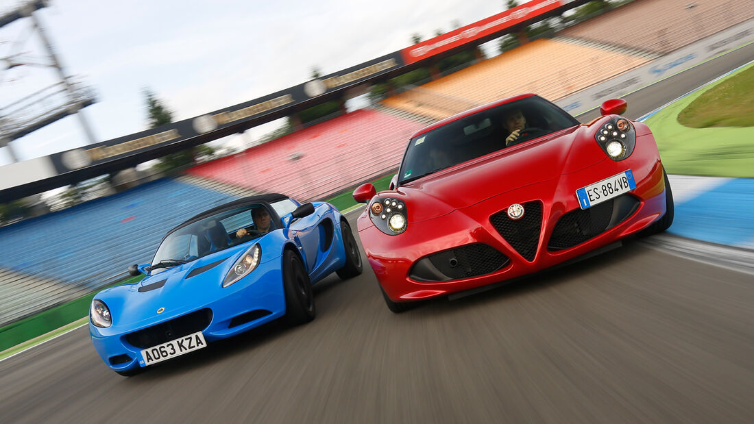 Alfa Romeo 4C, Lotus Elise S Club Racer, Frontansicht