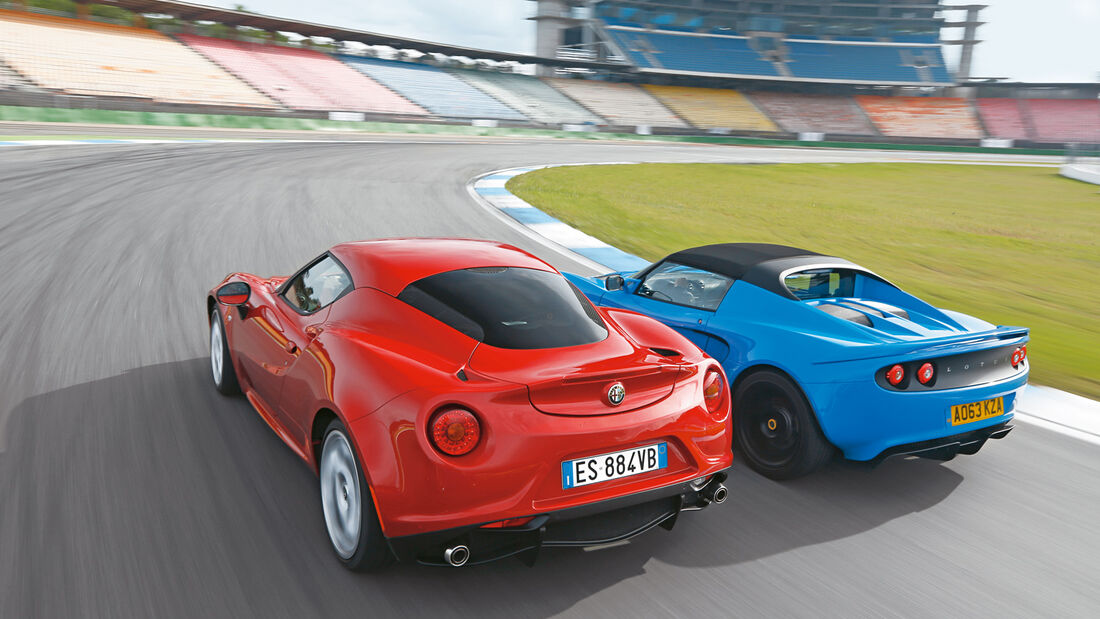 Alfa Romeo 4C, Lotus Elise S Club Racer, Heckansicht