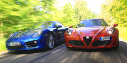 Alfa Romeo 4C, Porsche Cayman S, Frontansicht