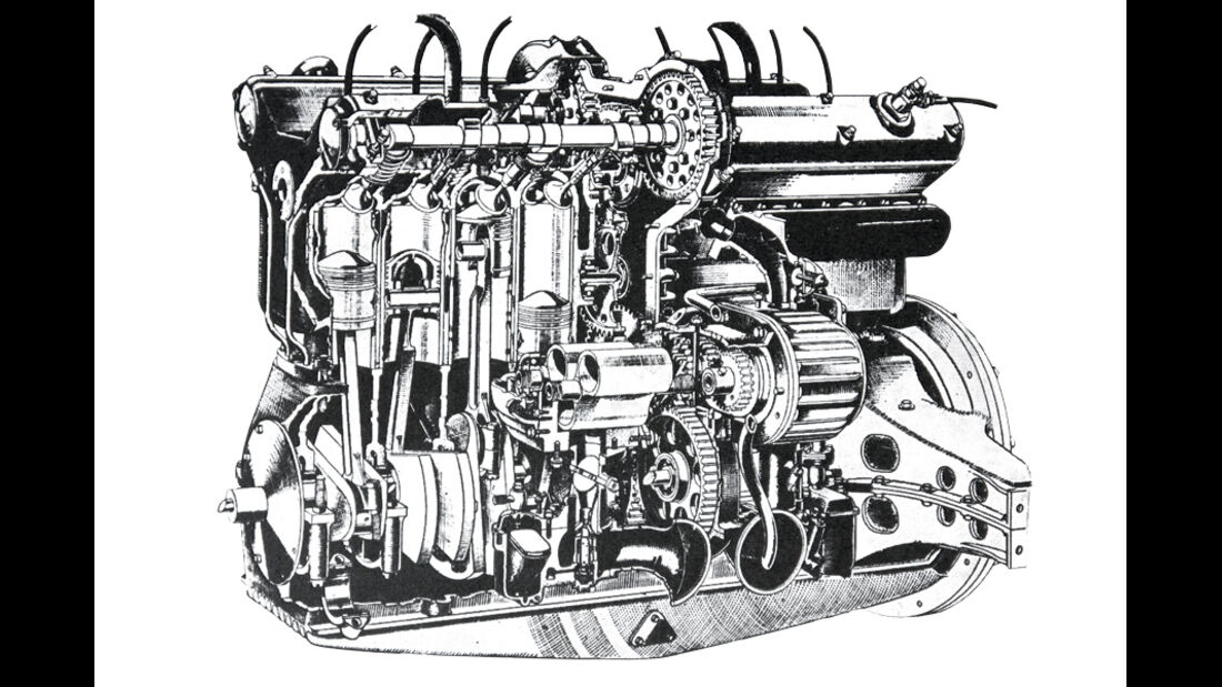 Alfa Romeo 8C 2300 Skizze Motor