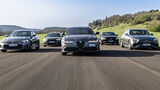 Alfa Romeo Giulia 2.0 T Q4, Audi A4 45 TSFI Quattro, BMW 330ixdrive, Mercedes C 300 4Matic, Volvo S60 B5 AWD