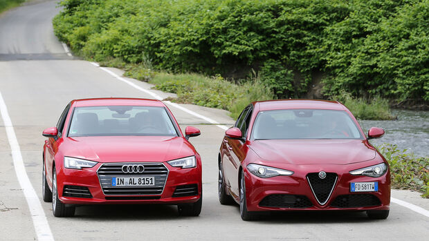 Alfa Romeo Giulia, Audi A4, Frontansicht