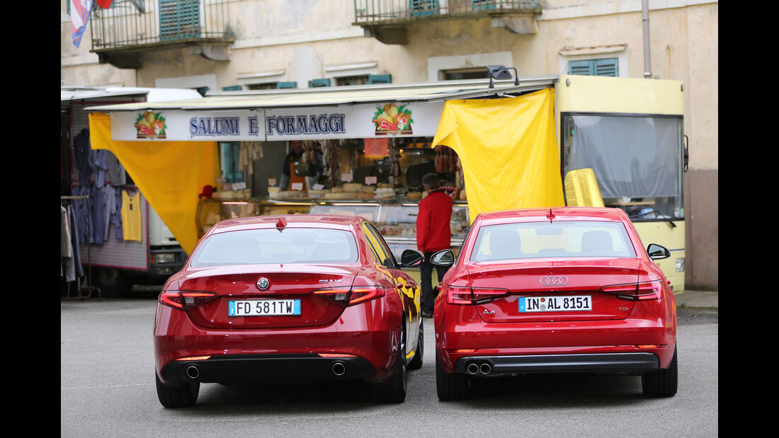 Alfa Romeo Giulia, Audi A4, Heckansicht