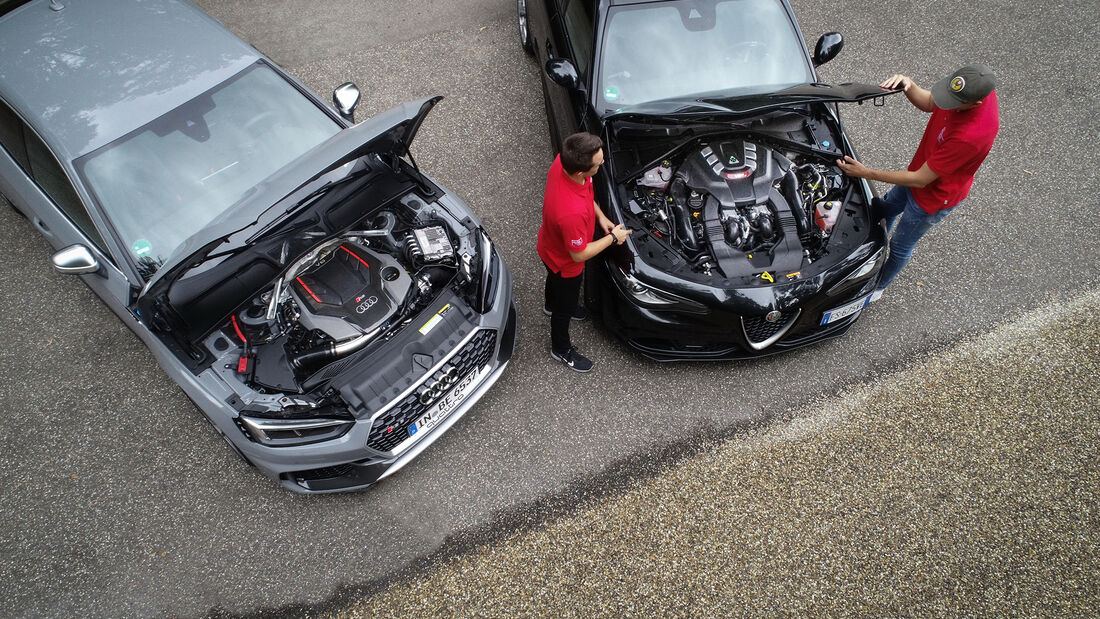 Alfa Romeo Giulia QV, Audi RS 5 Sportback, Motorraum