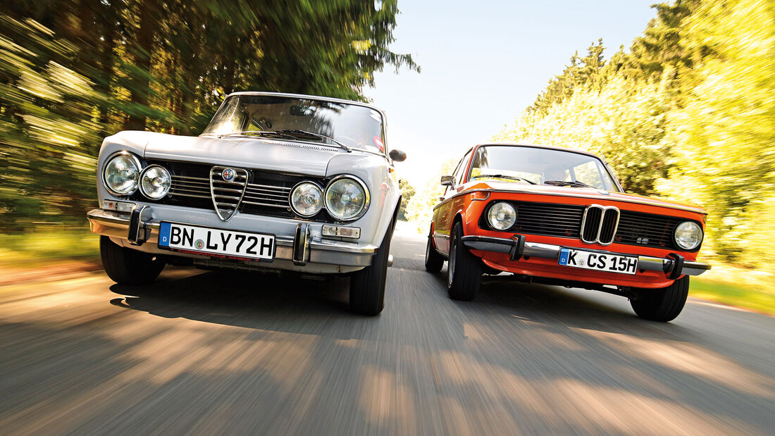 Alfa Romeo Giulia Super 1.3, BMW 1602, Frontansicht