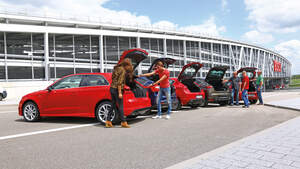 Alfa Romeo Giulietta 1.4 TB, Audi A3 1.8 TFSI, BMW 118i, Citroën DS4 THP 200, Ford Focus 1.6 Ecoboost, Heckklappe
