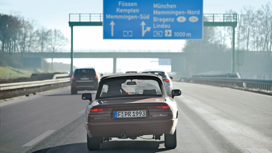 Alfa Romeo Spider 2.0, Italienfahrt, Autobahn