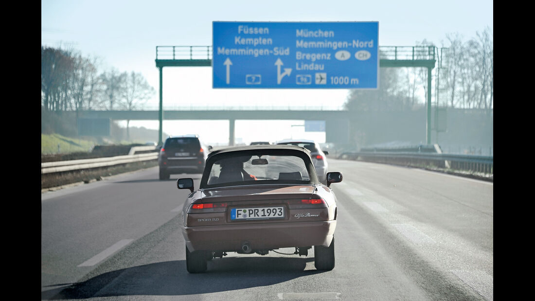 Alfa Romeo Spider 2.0, Italienfahrt, Autobahn