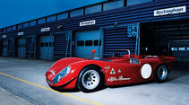 Alfa Romeo T33/3, Seitenansicht, Boxengasse