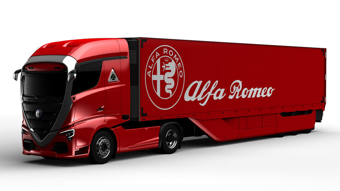 Alfa Romeo Truck Das größeste Scudetto der Welt auto motor und sport