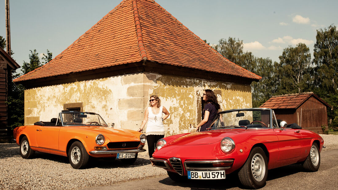 Alfa Spider 1750 Veloce, Fiat 124 Sport Spider, Frontansicht