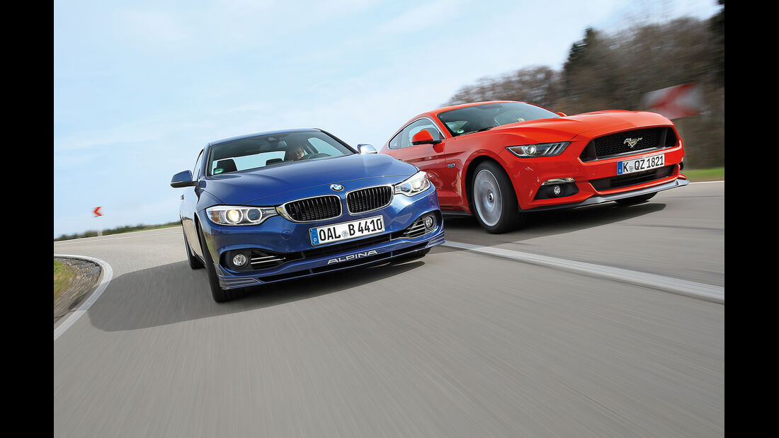 Alpina B4 Biturbo Coupé, Ford Mustang GT 5.0 Fastback, Frontansicht