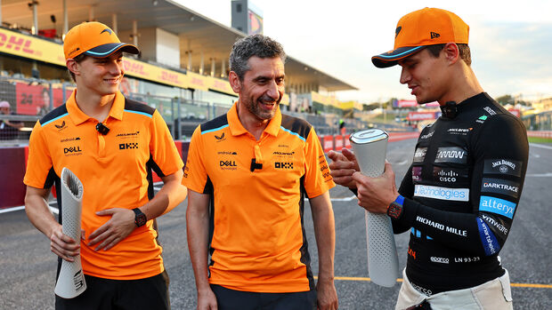 Andrea Stella, Lando Norris & Oscar Piastri - GP Japan 2023