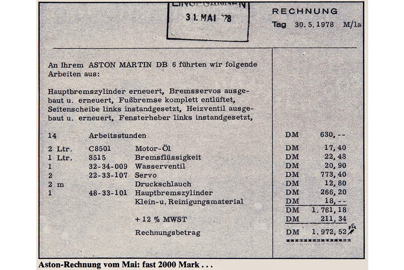 Aston Martin DB6 (1969) im Gebrauchtwagen-Test auto motor und sport 21/1978