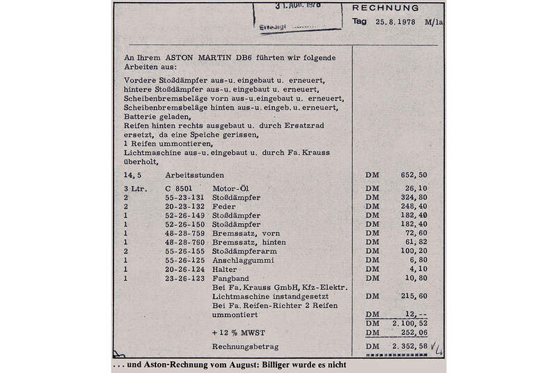 Aston Martin DB6 (1969) im Gebrauchtwagen-Test auto motor und sport 21/1978