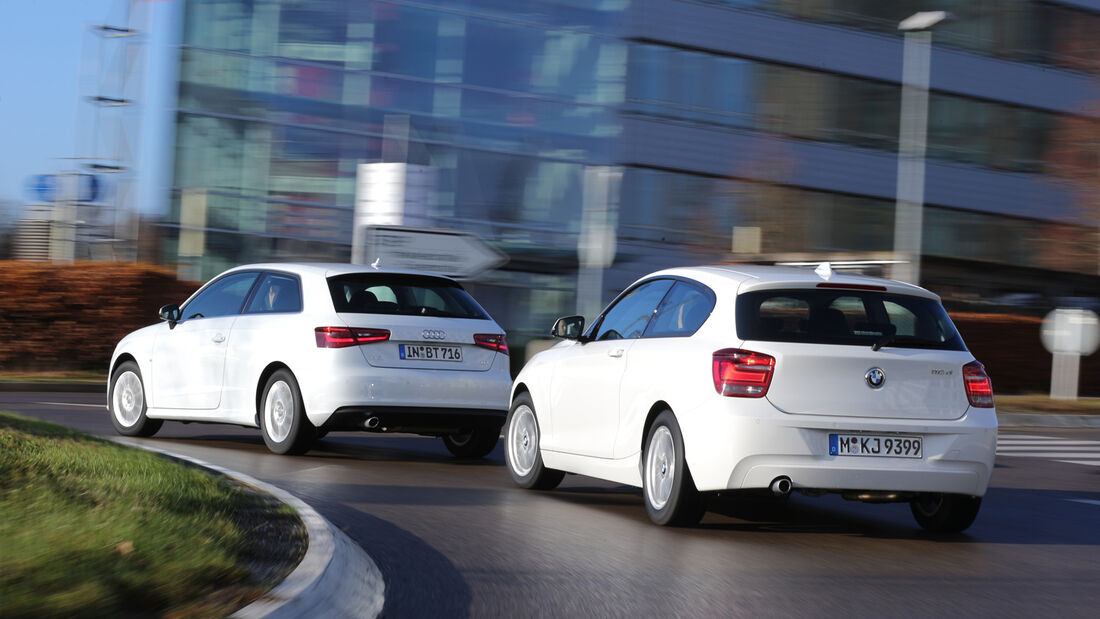 Audi A3 1.6 TDI Ultra, BMW 116d Efficient Dynamics Edition, Heckansicht