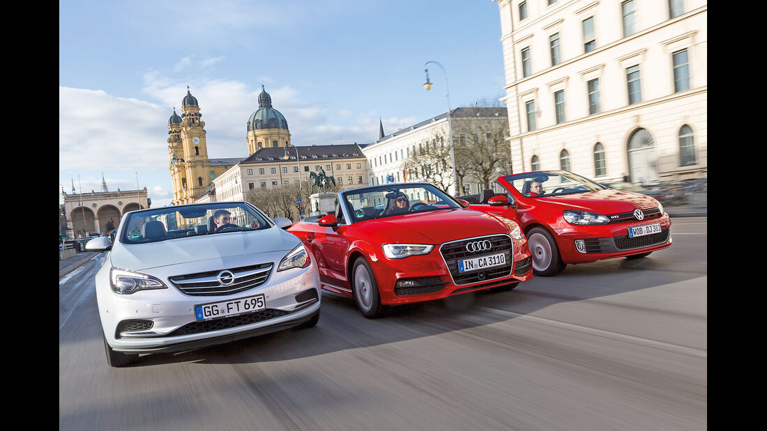 Audi A3 Cabrio, Opel Cascada, VW Golf Cabrio, Frontansicht