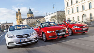 Audi A3 Cabrio, Opel Cascada, VW Golf Cabrio, Frontansicht