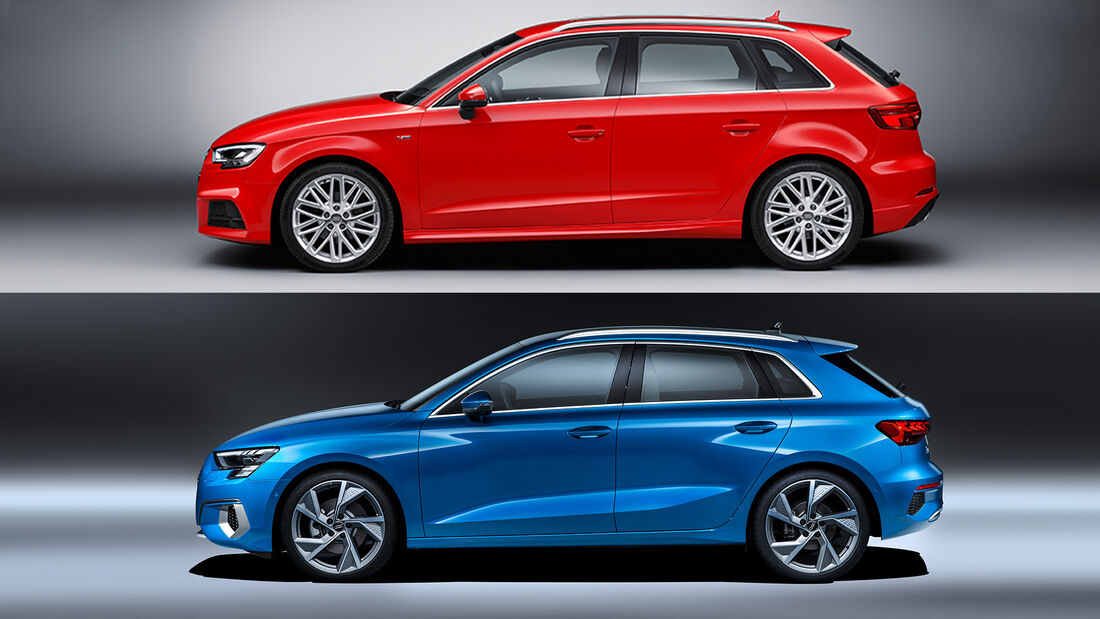 Audi A3 Generationen Vergleich Seitenansicht Profil 