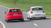 Audi A3 Sportback 1.6 TDI, BMW 114d, Heckansicht