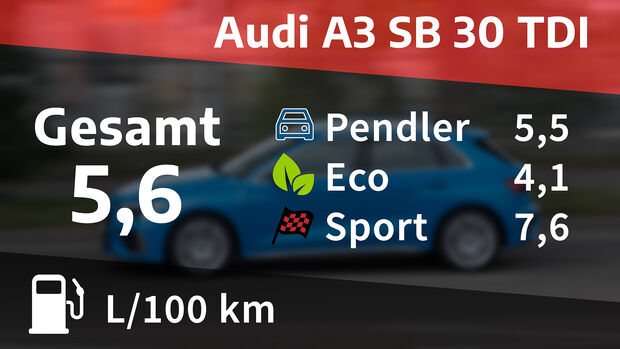 Audi A3 Sportback 30 TDI, Kosten & Realverbrauch