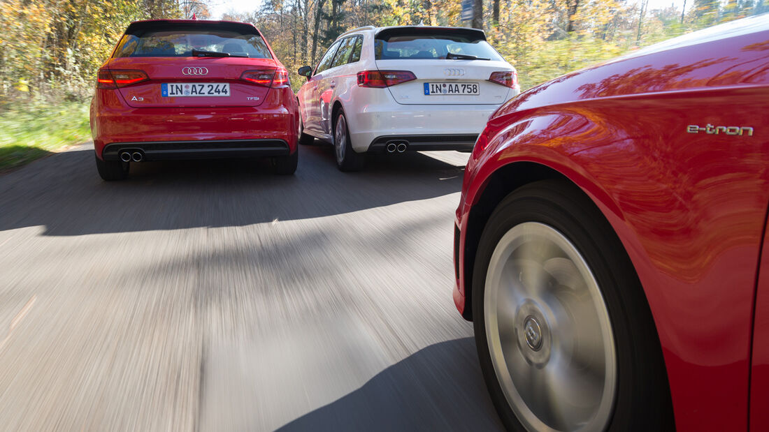 Audi A3 e-tron, Audi A3 2.0 TDI, Audi A3 1.8 TFSI, Heckansicht