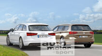 Audi A4, VW Passat, Heckansicht